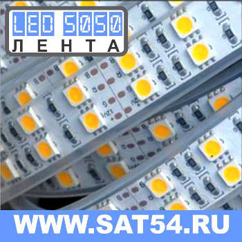 LED лента белая 5050-60SMD-IP33, 12 вольт